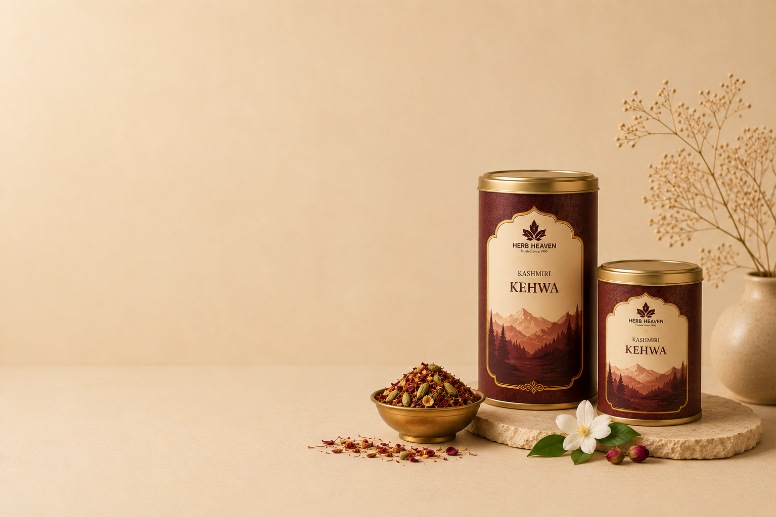 Herb Heaven Kashmiri Kehwa tins
